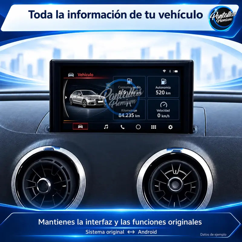 Audi A3 información del vehículo e interfaz original