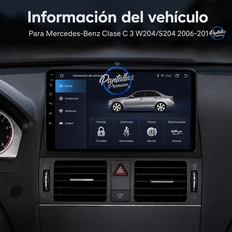 Radio pantalla CarPlay y Android Auto para Mercedes-Benz Clase C 3 W204 S204 2006-2011 - foto 10