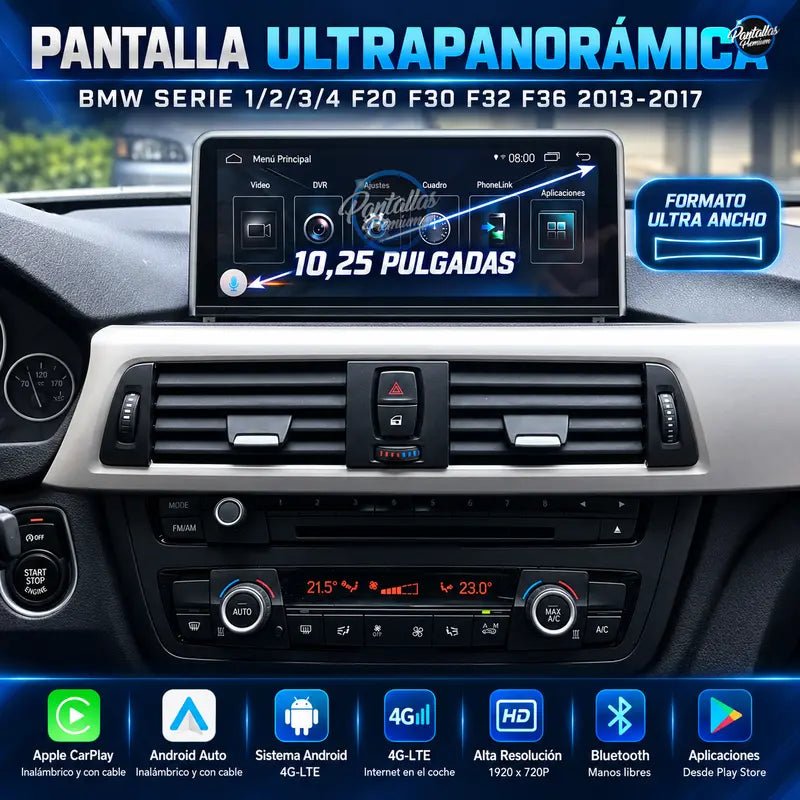 Radio pantalla CarPlay y Android Auto para BMW Serie 1 2 3 4 F20 F30 F32 F36 NBT EVO 4G 2013-2017 - foto 11