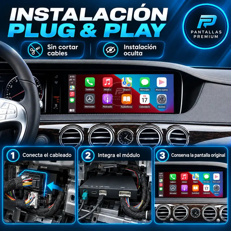 Instalación Plug and Play oculta de interfaz CarPlay Mercedes W222 W217