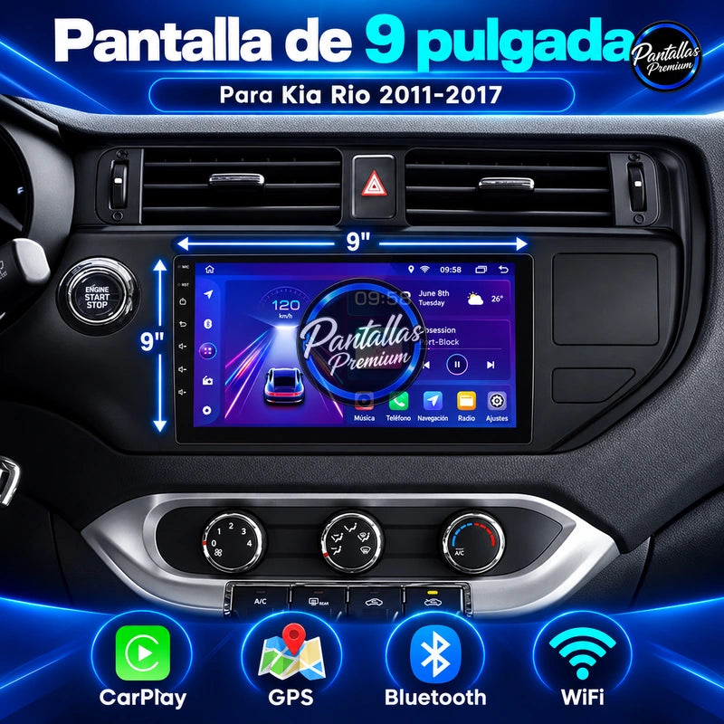 KIA RIO 2011-2018 - Radio Pantalla Carplay y Android Auto