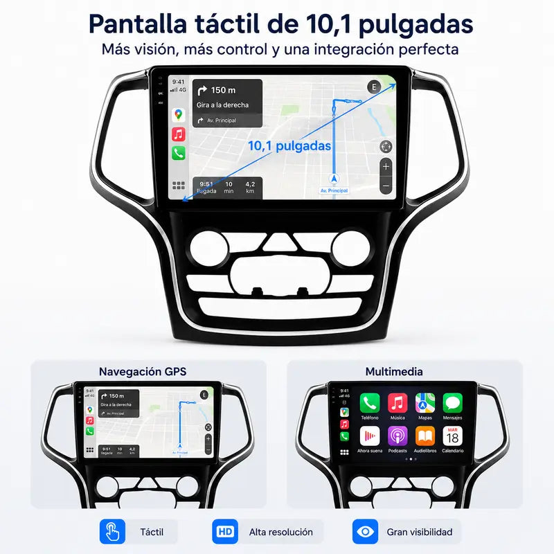 Radio pantalla CarPlay y Android Auto para Jeep Grand Cherokee WK2 2013-2023 - foto 11