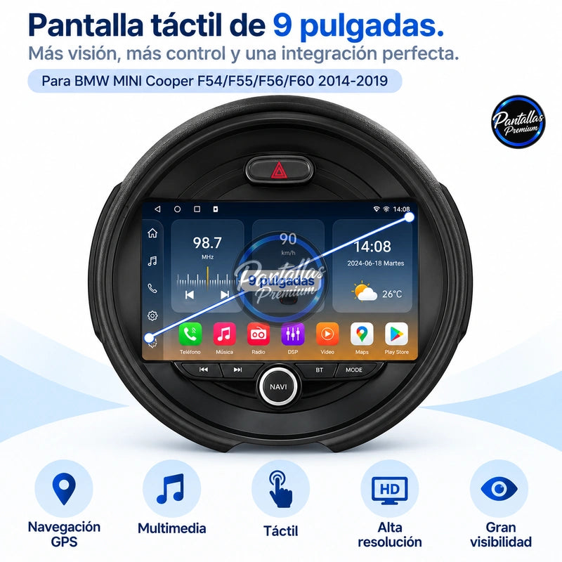 BMW Mini F54 F56 2014-2020 - Radio Pantalla Carplay y Android Auto
