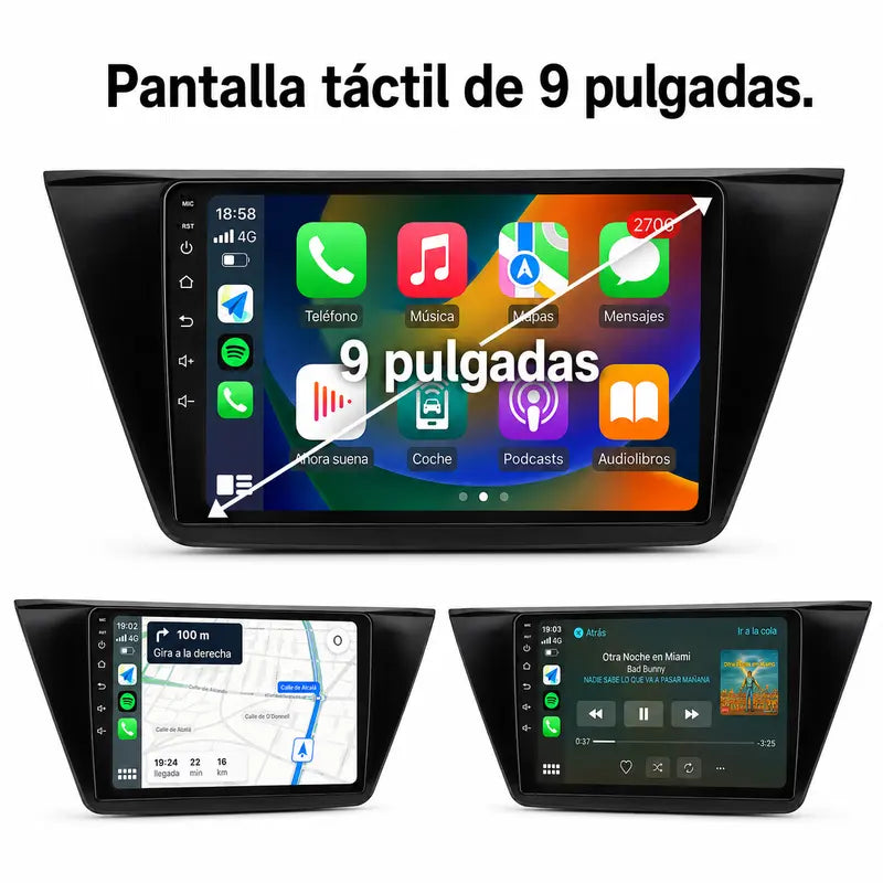 Radio pantalla CarPlay y Android Auto para Volkswagen Touran 2016-2022 - foto 12