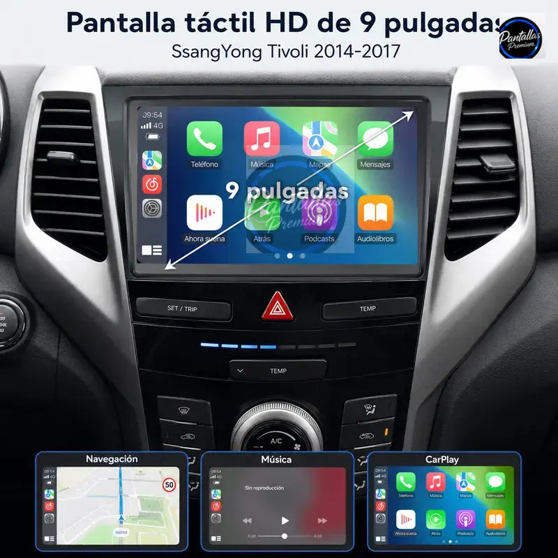 Radio pantalla CarPlay y Android Auto para SsangYong Tivolan Tivoli 2014-2017 - foto 12