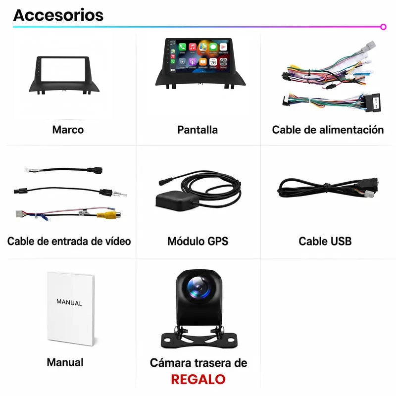 Radio pantalla CarPlay y Android Auto para Renault Megane 2002-2009 - foto 12