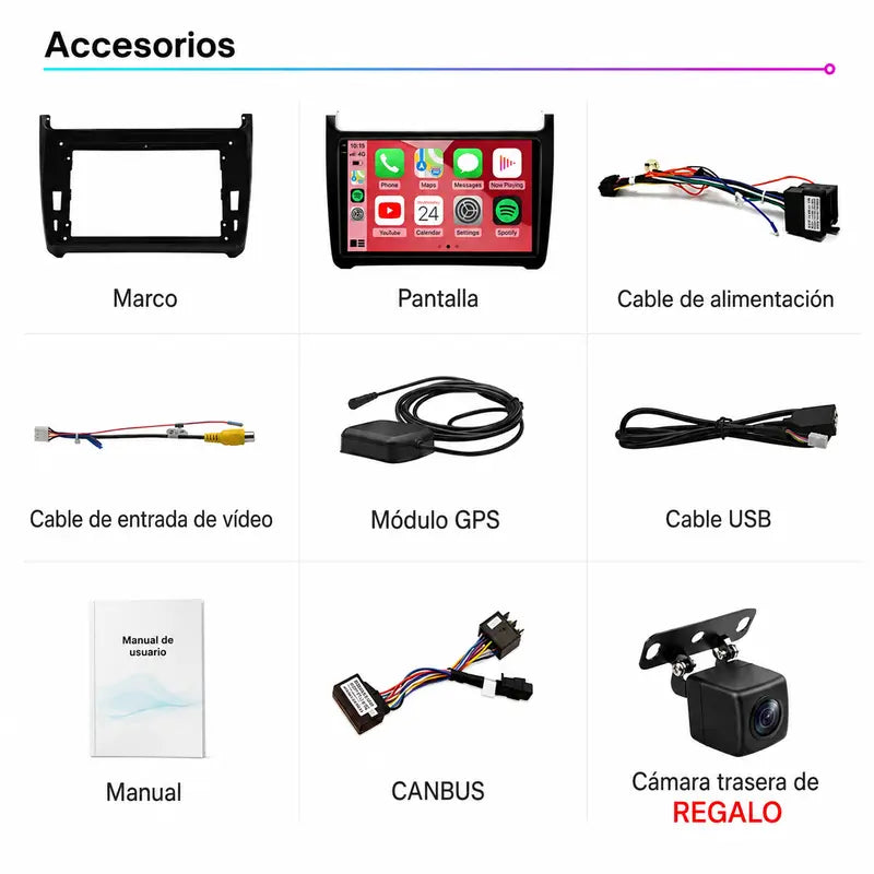 Radio pantalla CarPlay y Android Auto para Volkswagen POLO 2008-2020 - foto 12