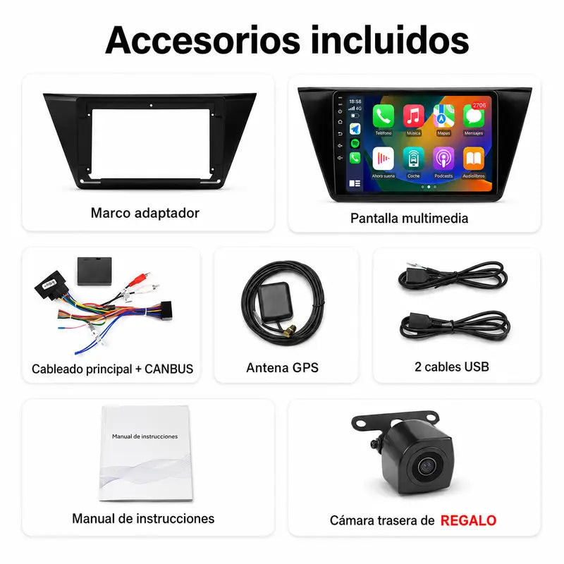 Radio pantalla CarPlay y Android Auto para Volkswagen Touran 2016-2022 - foto 13