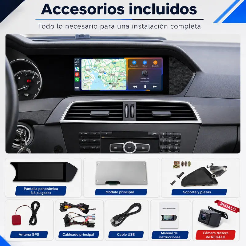 Radio pantalla CarPlay y Android Auto para Mercedes-Benz Clase C W204 S204 2007-2015 - foto 15
