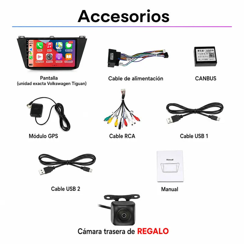 Radio pantalla CarPlay y Android Auto para Volkswagen Tiguan 2017-2020 - foto 13
