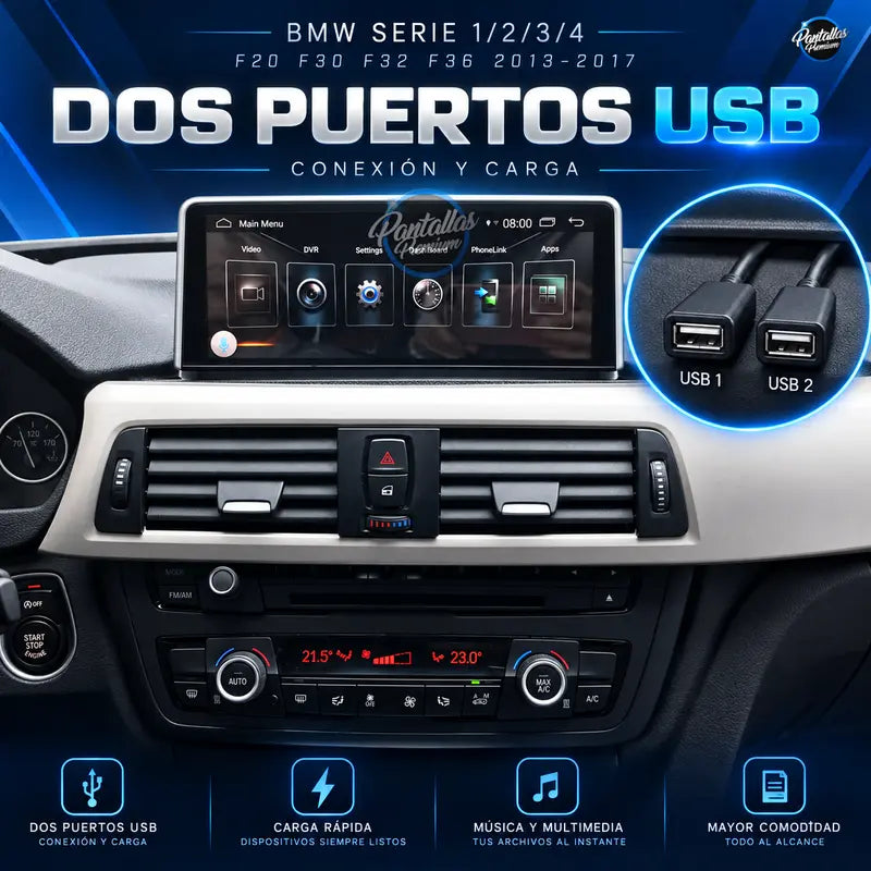 Radio pantalla CarPlay y Android Auto para BMW Serie 1 2 3 4 F20 F30 F32 F36 NBT EVO 4G 2013-2017 - foto 12