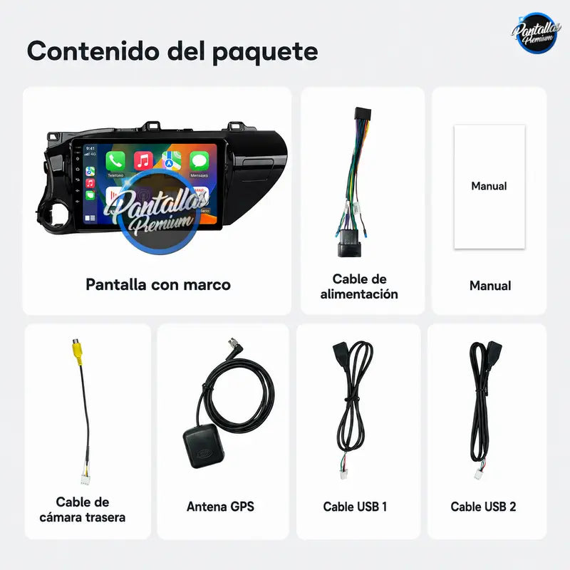 Radio pantalla CarPlay y Android Auto para Toyota Hilux 2015-2023 - foto 12