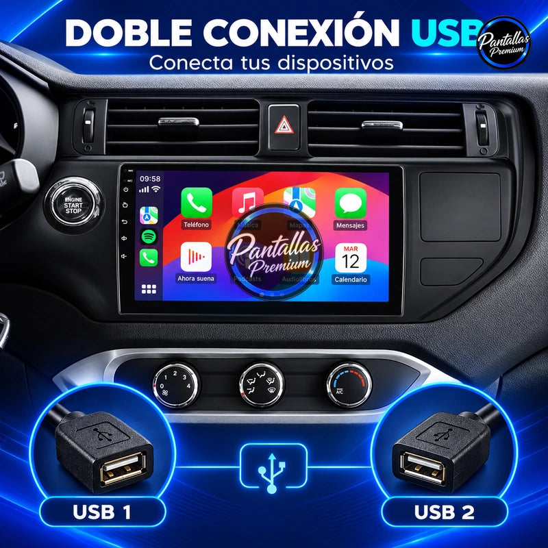 KIA RIO 2011-2018 - Radio Pantalla Carplay y Android Auto