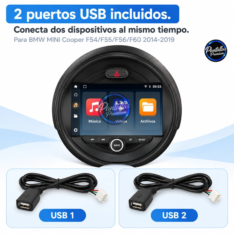 BMW Mini F54 F56 2014-2020 - Radio Pantalla Carplay y Android Auto