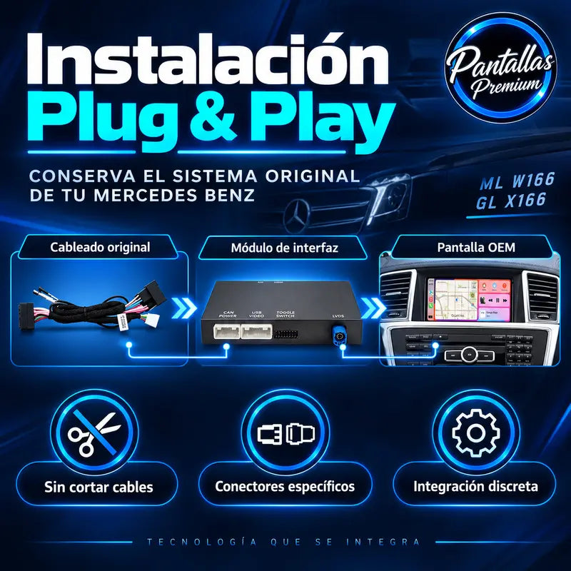 Instalación Plug and Play interfaz Mercedes W166 X166