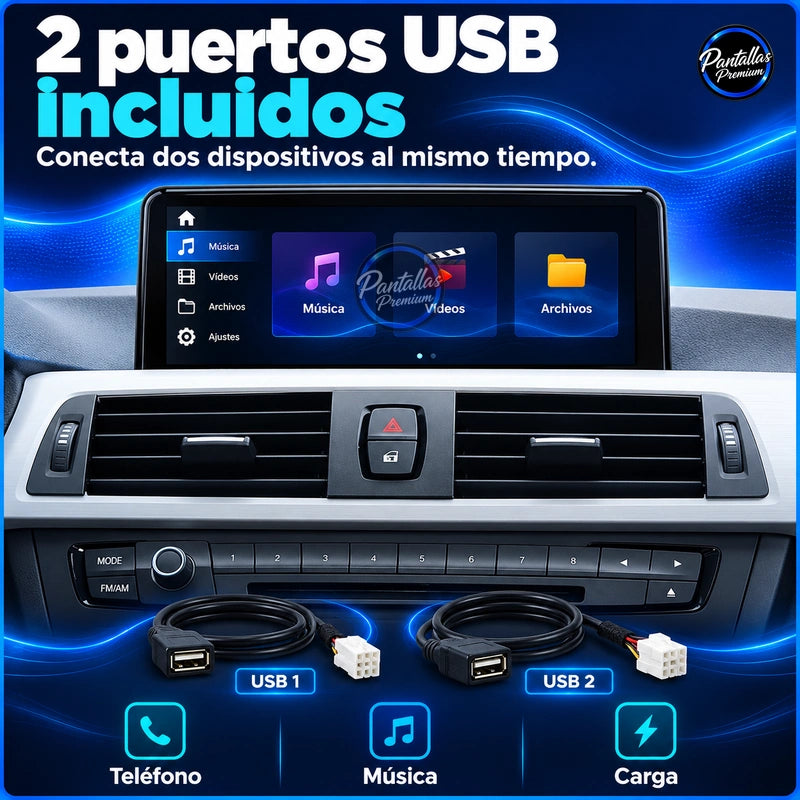 BMW F20 / F21 — 12-usb — Pantallas Premium V6.1