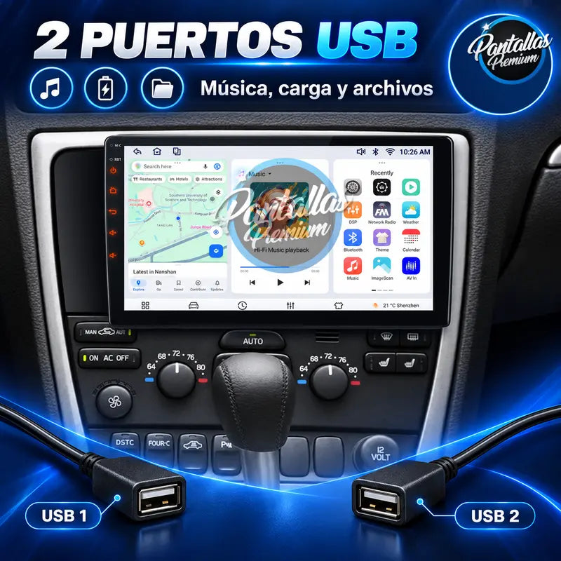 Volvo S60 V70 XC70 dos puertos USB