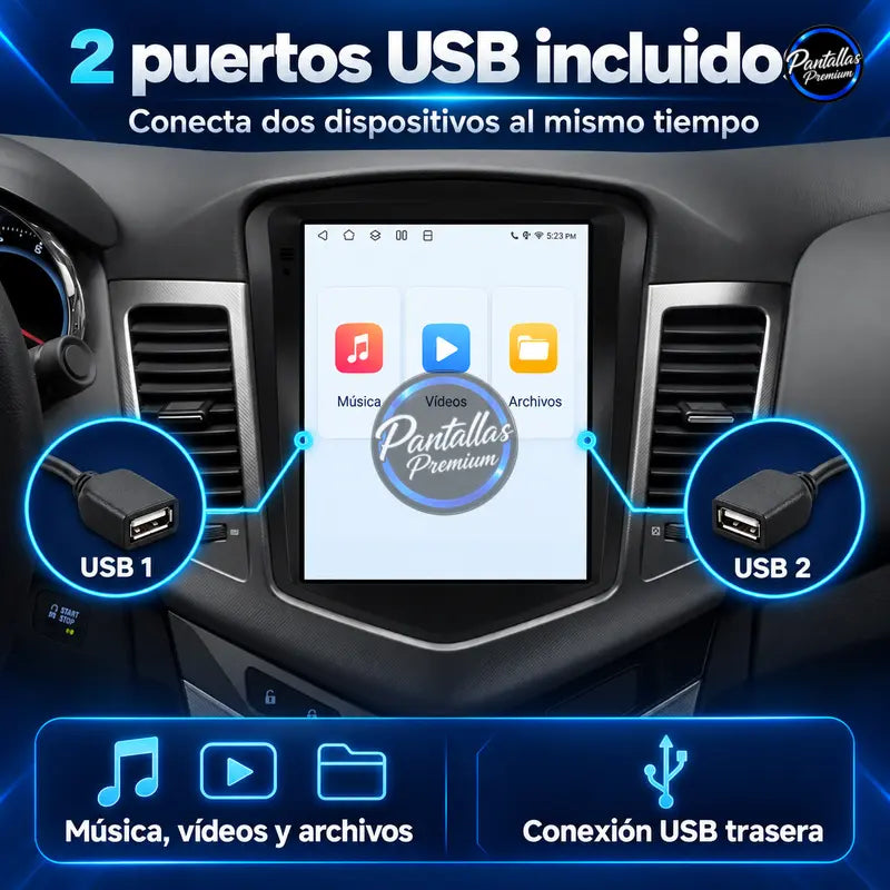 Chevrolet Cruze 2008-2014 - Radio Pantalla Carplay y Android Auto