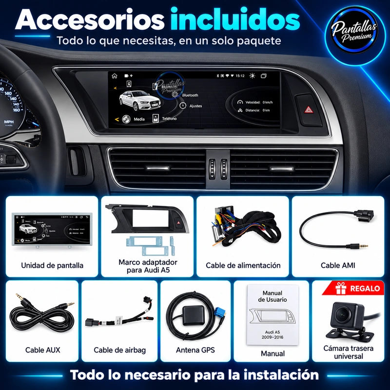 Audi A5 2009-2016 - Radio Pantalla Carplay y Android Auto