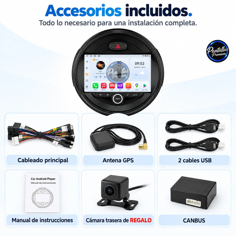 BMW Mini F54 F56 2014-2020 - Radio Pantalla Carplay y Android Auto
