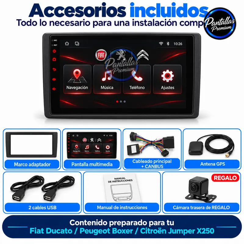 Fiat Ducato Peugeot Boxer Citroën Jumper X250 accesorios incluidos
