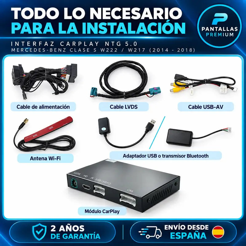 Accesorios incluidos con la interfaz CarPlay NTG 5.0 Mercedes W222 W217