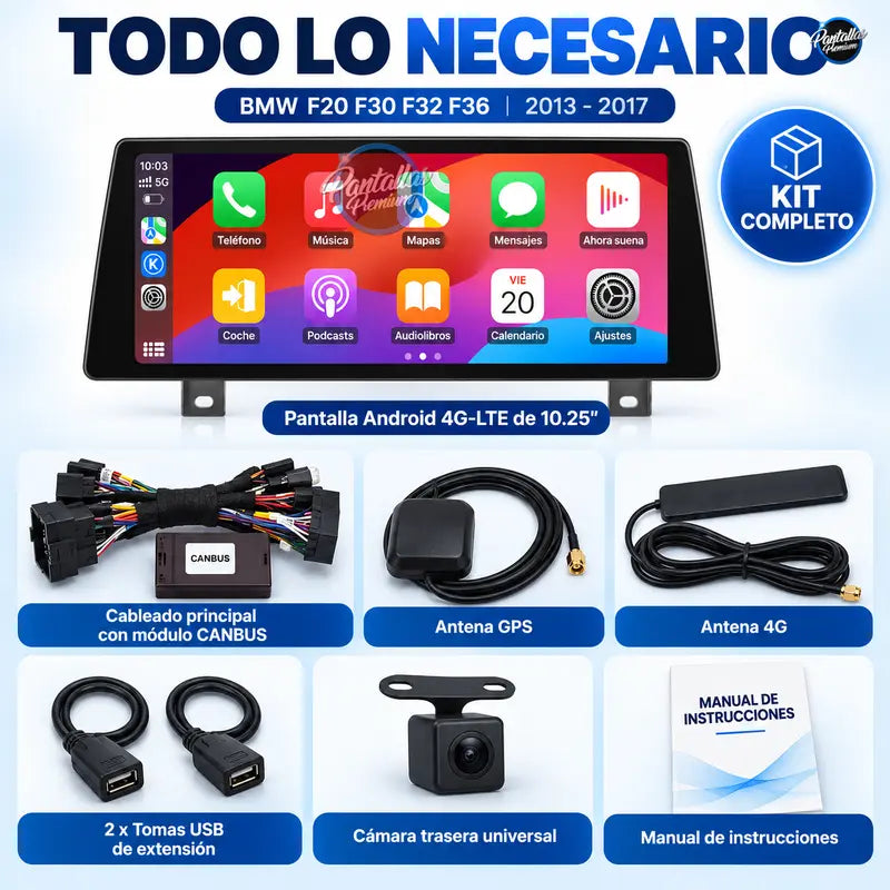 Radio pantalla CarPlay y Android Auto para BMW Serie 1 2 3 4 F20 F30 F32 F36 NBT EVO 4G 2013-2017 - foto 13