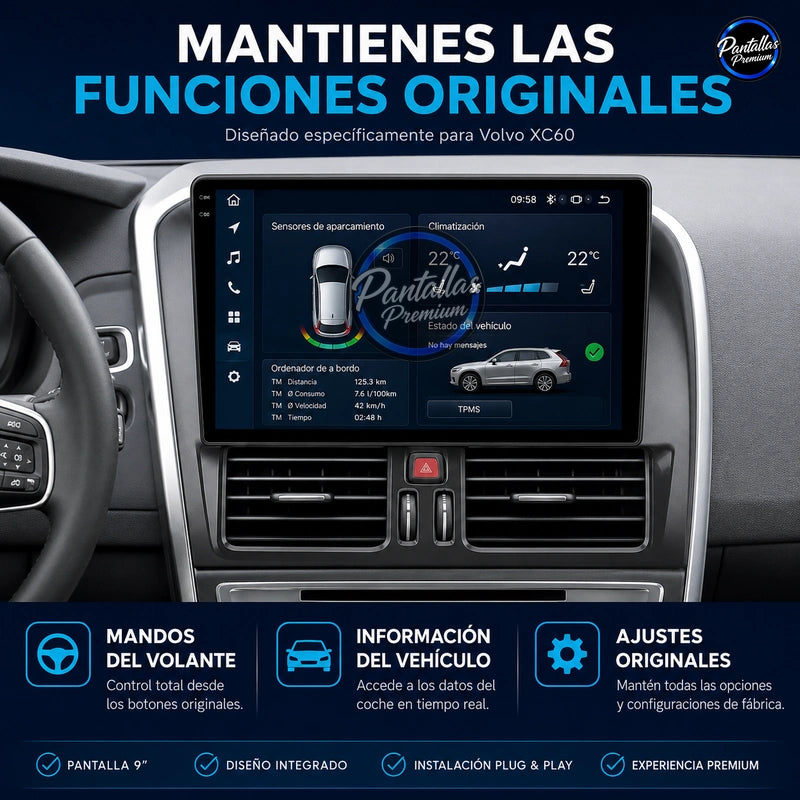 Radio pantalla CarPlay y Android Auto para Volvo XC60 2008 a 2017 - foto 6