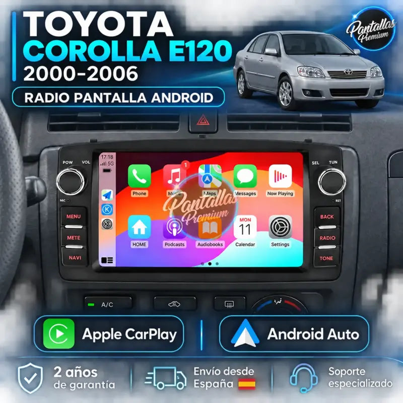 Radio pantalla Toyota Corolla E120 con dos años de garantía