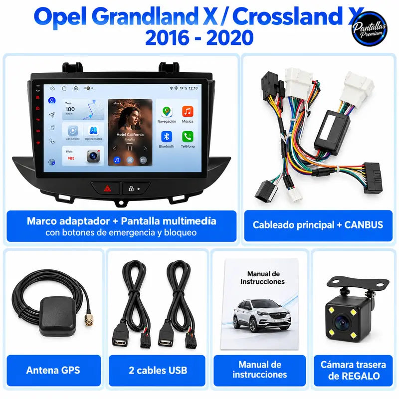 Opel Grandland X Crossland X 2015-2021 - Radio Pantalla Carplay y Android Auto