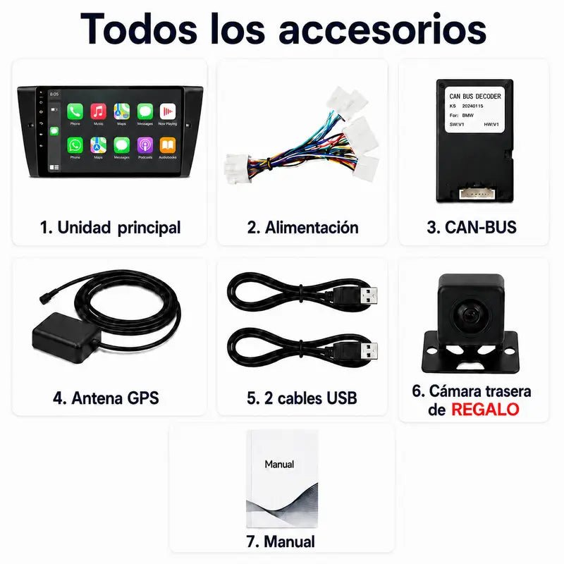 Radio pantalla CarPlay y Android Auto para BMW E90 E91 E92 E93 - foto 13