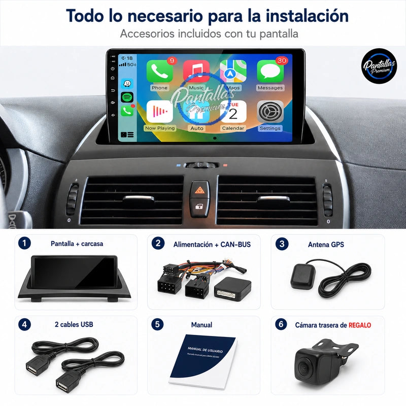 Radio pantalla CarPlay y Android Auto para BMW X3 E83 - foto 13