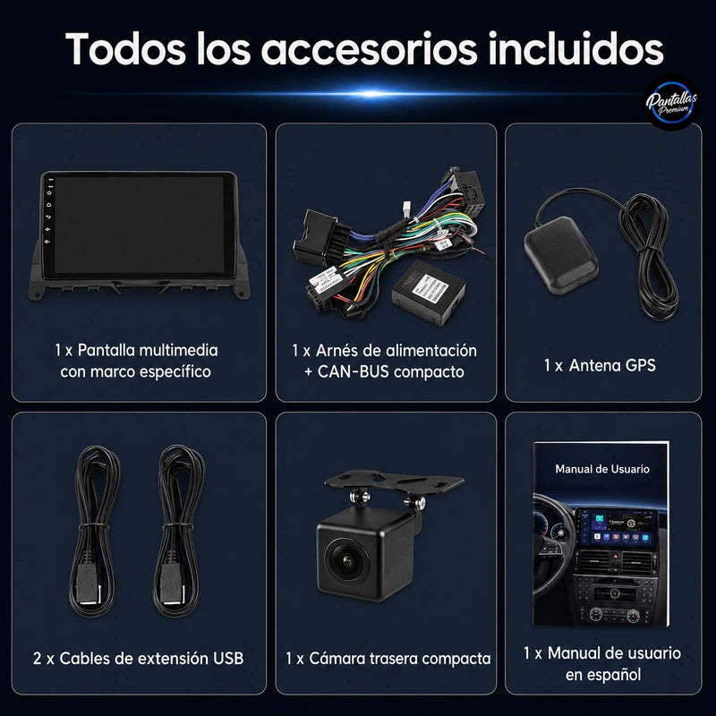 Radio pantalla CarPlay y Android Auto para Mercedes-Benz Clase C 3 W204 S204 2006-2011 - foto 13