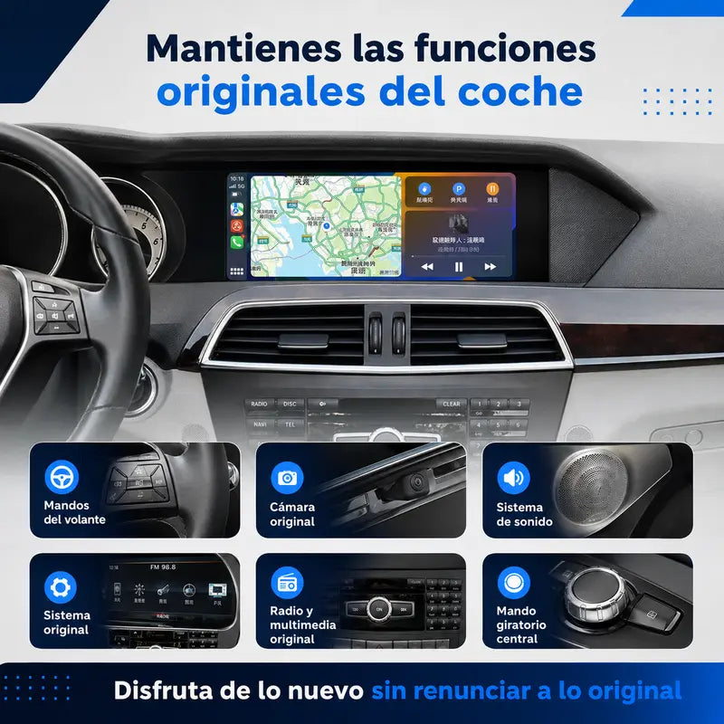 Radio pantalla CarPlay y Android Auto para Mercedes-Benz Clase C W204 S204 2007-2015 - foto 4