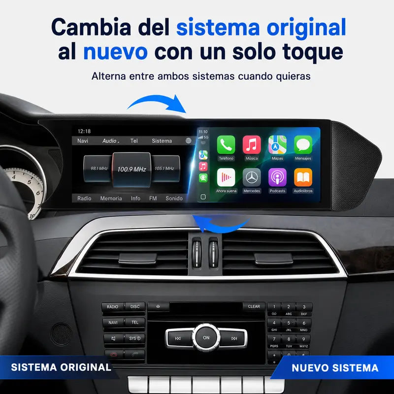 Radio pantalla CarPlay y Android Auto para Mercedes-Benz Clase C W204 S204 2007-2015 - foto 3