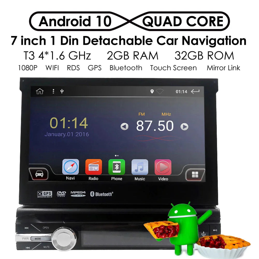 Radio pantalla Android 1 din Extraíble con CD/DVD - foto 2