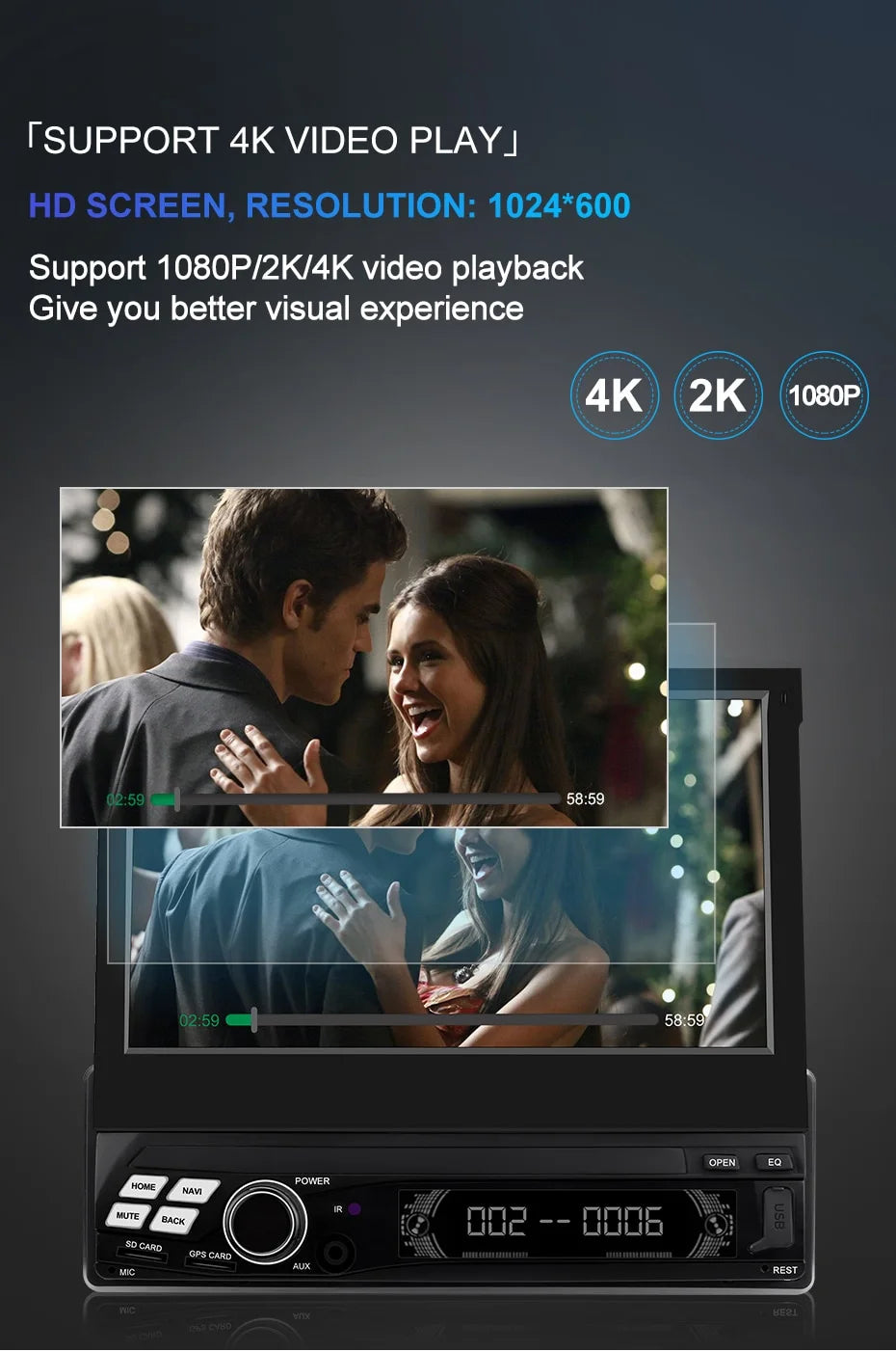 Radio 1 din android 4gb + 64gb