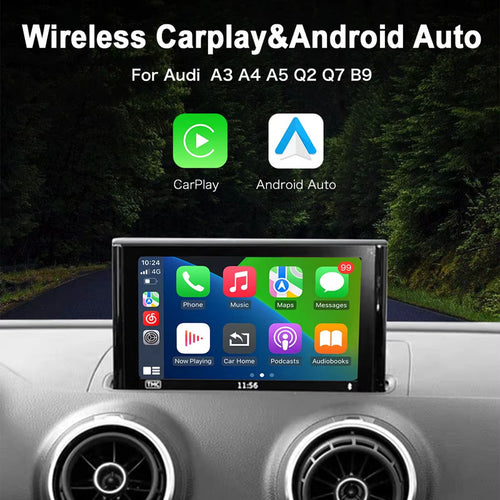 Interfaz CarPlay Inalámbrico Android Auto para Audi A3, Q2, A4, A5, Q7, B9 (2013–2018)