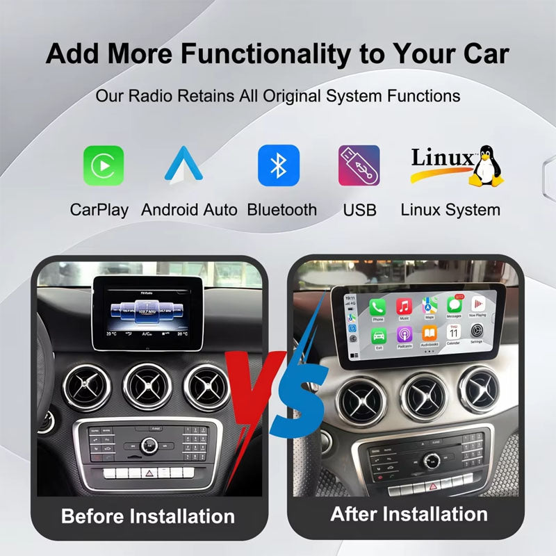 Radio Pantalla CarPlay y Android Auto para Mercedes Benz A GLA CLA clase W176 X156 C117 2012-2018