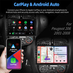 Radio Pantalla CarPlay y Android Auto para Peugeot 206, 206CC, 206SW, 2001-2008