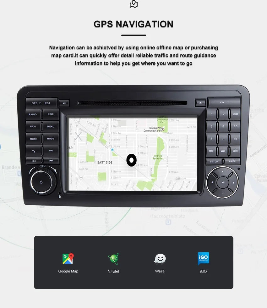 Radio Navegador para Mercedes Benz GL clase ML W164 X164 GL320 GL450 2005-2012