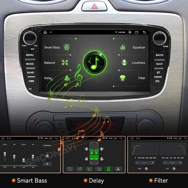Radio Pantalla Carplay para Ford Mondeo Focus S Max