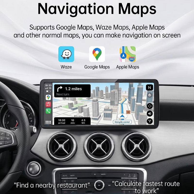 Radio Pantalla CarPlay y Android Auto para Mercedes Benz A GLA CLA clase W176 X156 C117 2012-2018