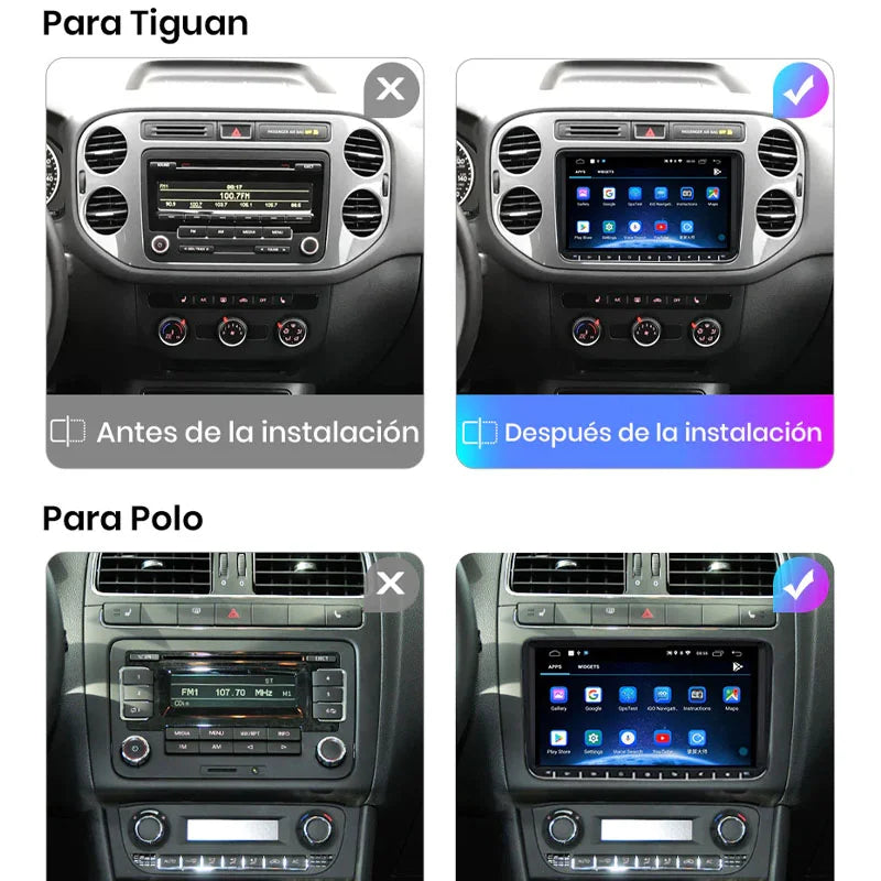 Radio Pantalla Carplay para Volkswagen Golf 5 6 Passat B6 Seat Leon Touran Touareg Jetta - foto 2