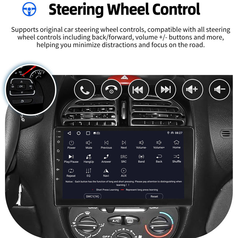 Radio Pantalla CarPlay y Android Auto para Peugeot 206, 206CC, 206SW, 2001-2008