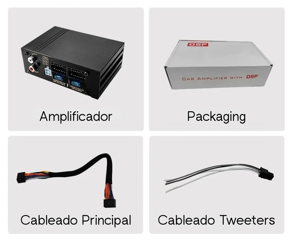 Amplificador DSP 4x80W para Radio Android