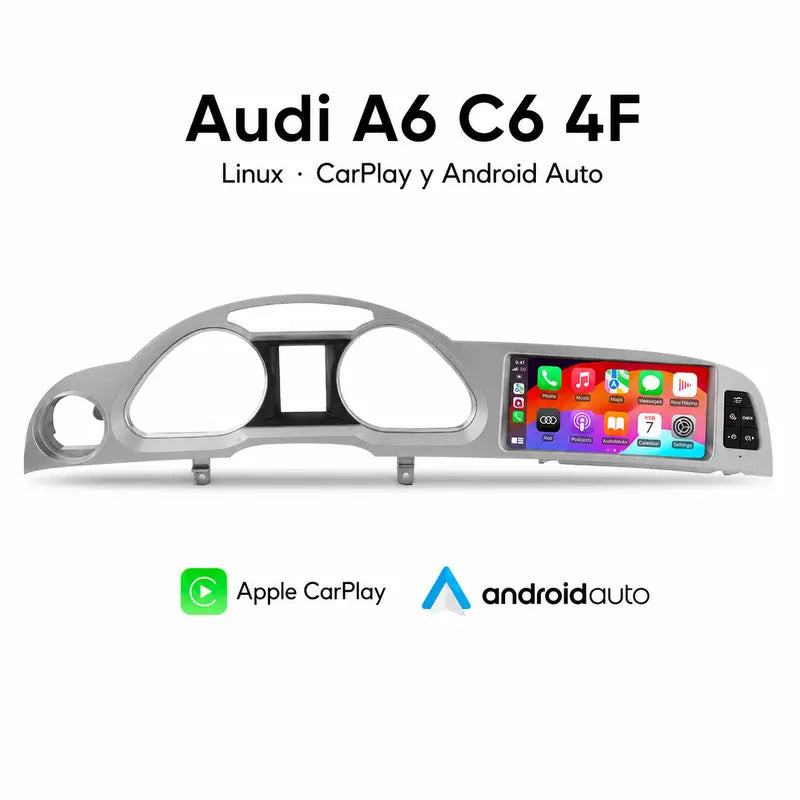 Radio pantalla CarPlay y Android Auto para Audi A6 C6 4F Q7 MMI 2G 3G 2005-2009 Linux