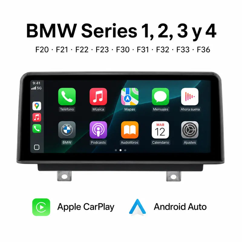 Radio pantalla CarPlay y Android Auto para BMW Serie 1 2 3 4 F20 F21 F22 F30 F31 F32 F33