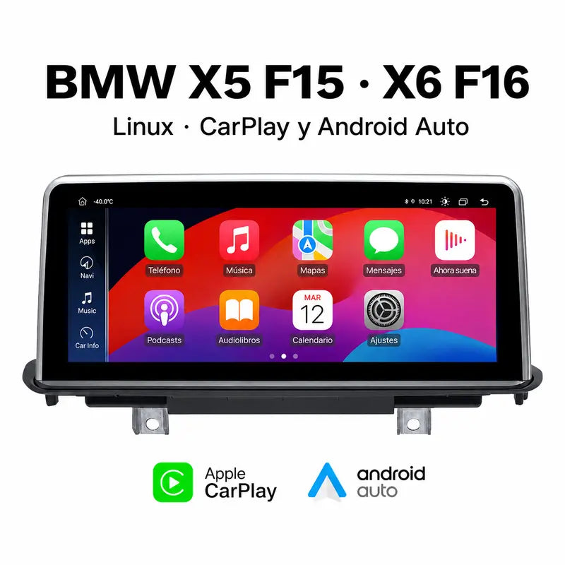 Radio pantalla CarPlay y Android Auto para BMW X5 F15 X6 F16 Linux