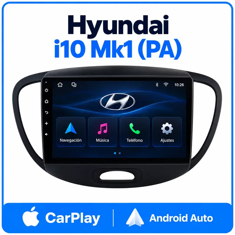Hyundai i10 Mk1 PA pantalla CarPlay integrada